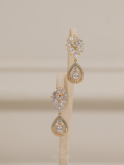 Aretes Mix y Gota Halo - Dorado