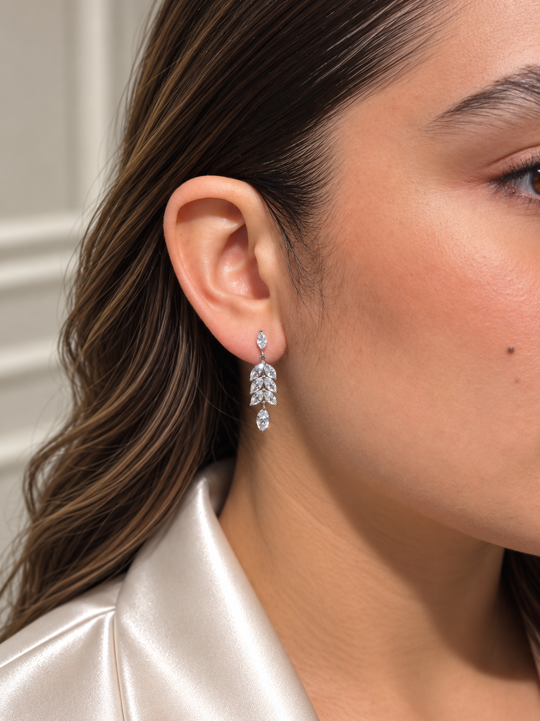 Aretes Hojitas Zirconia