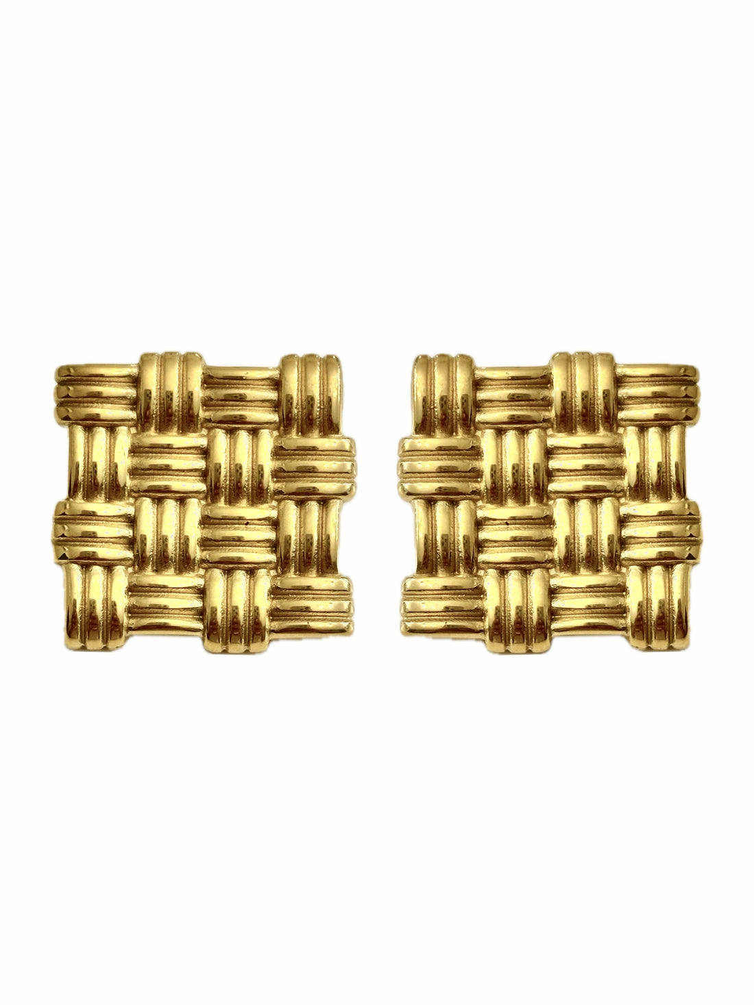Aretes Tejido Cuadrado