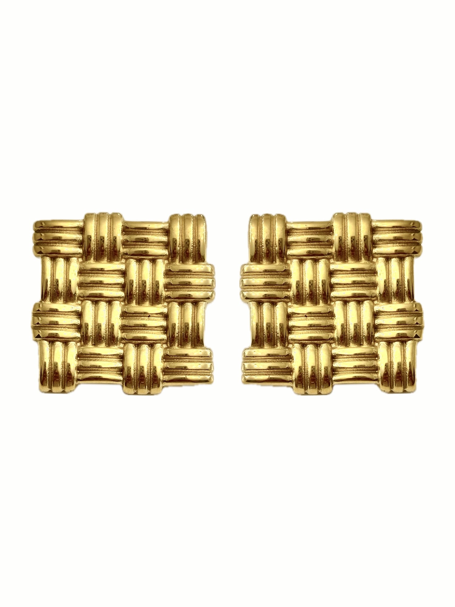 Aretes Tejido Cuadrado