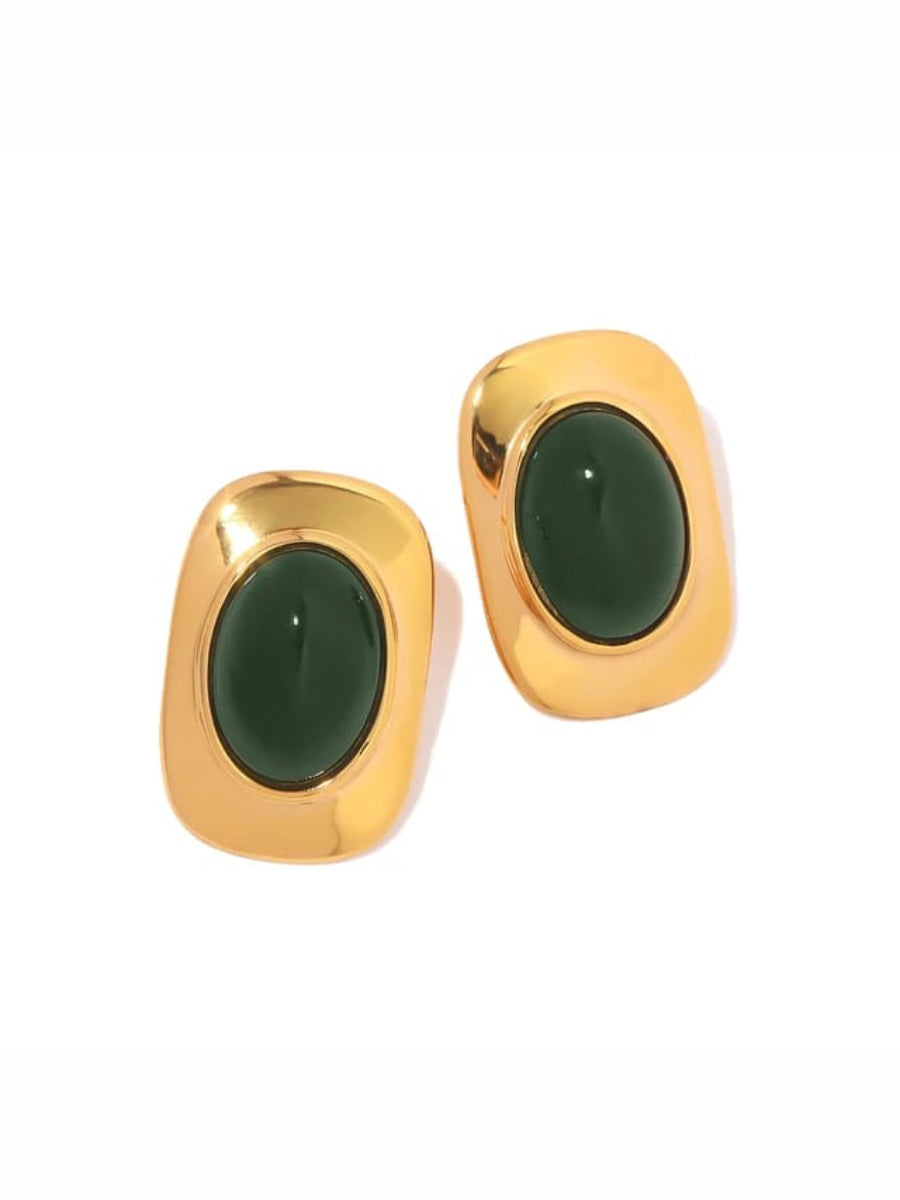 Aretes Oval Verde