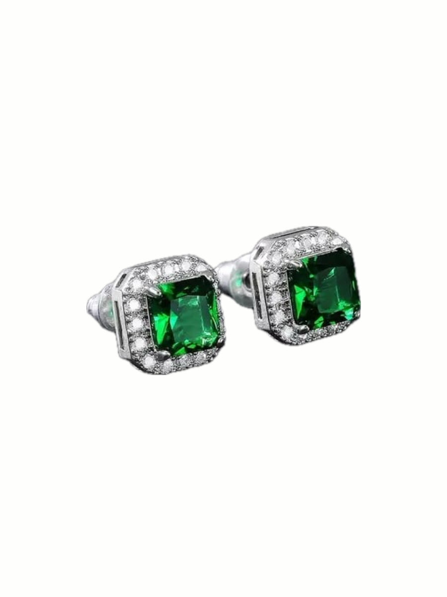Aretes Solitario con Halo