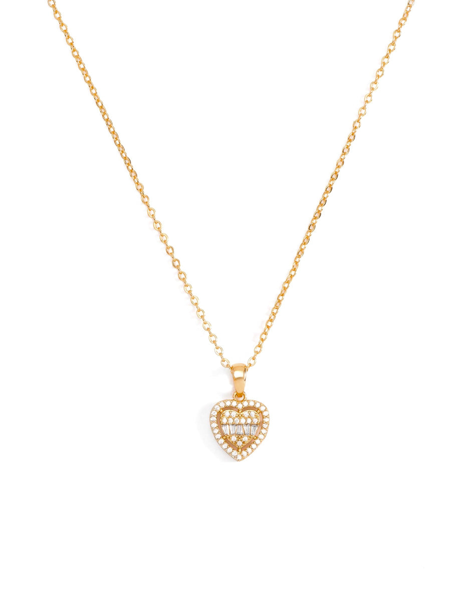 Collar Corazón Pavé - Dorado