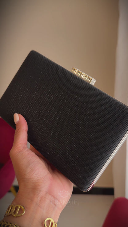 Bolso Rectangular Brillo - Negro
