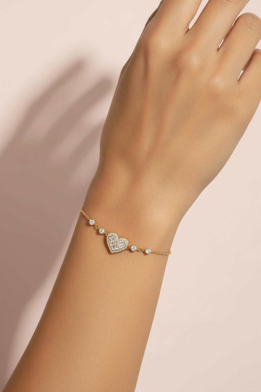 Pulsera Corazón Baguettes