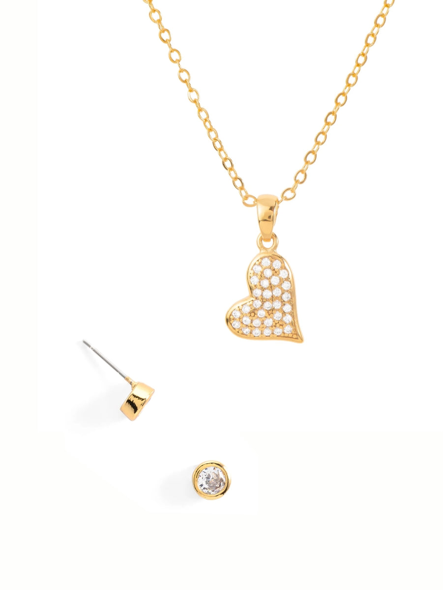 Juego Corazón Pavé