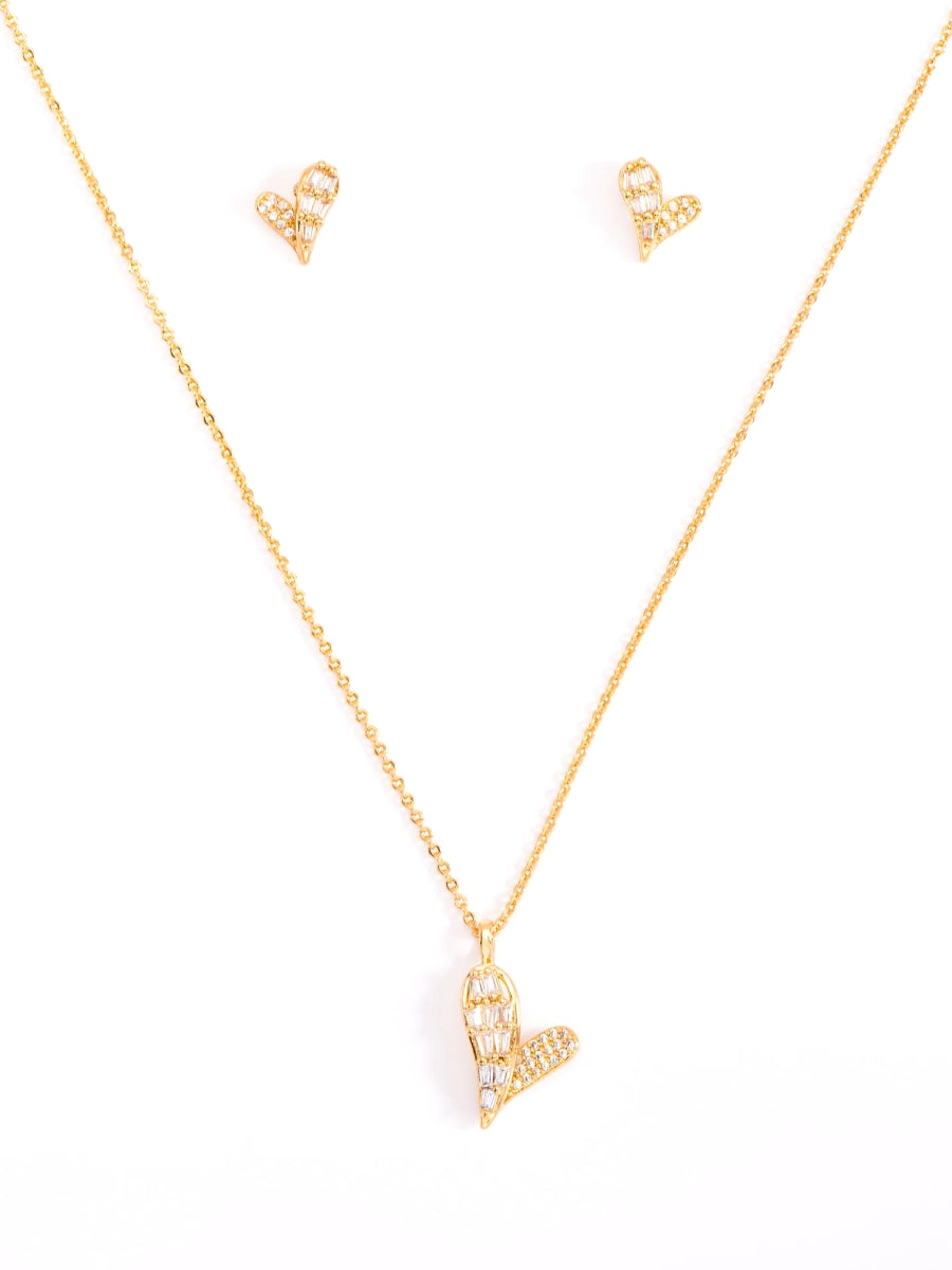 Juego Corazón Gotas Pavé