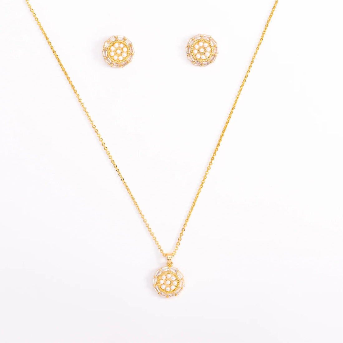 Juego Redondo Mini Perlas - Dorado