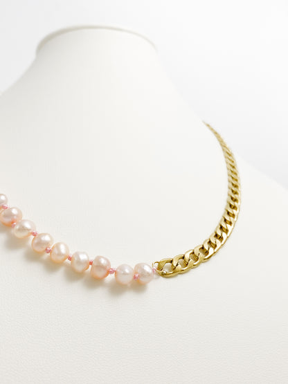 Collar Perlas y Eslabones
