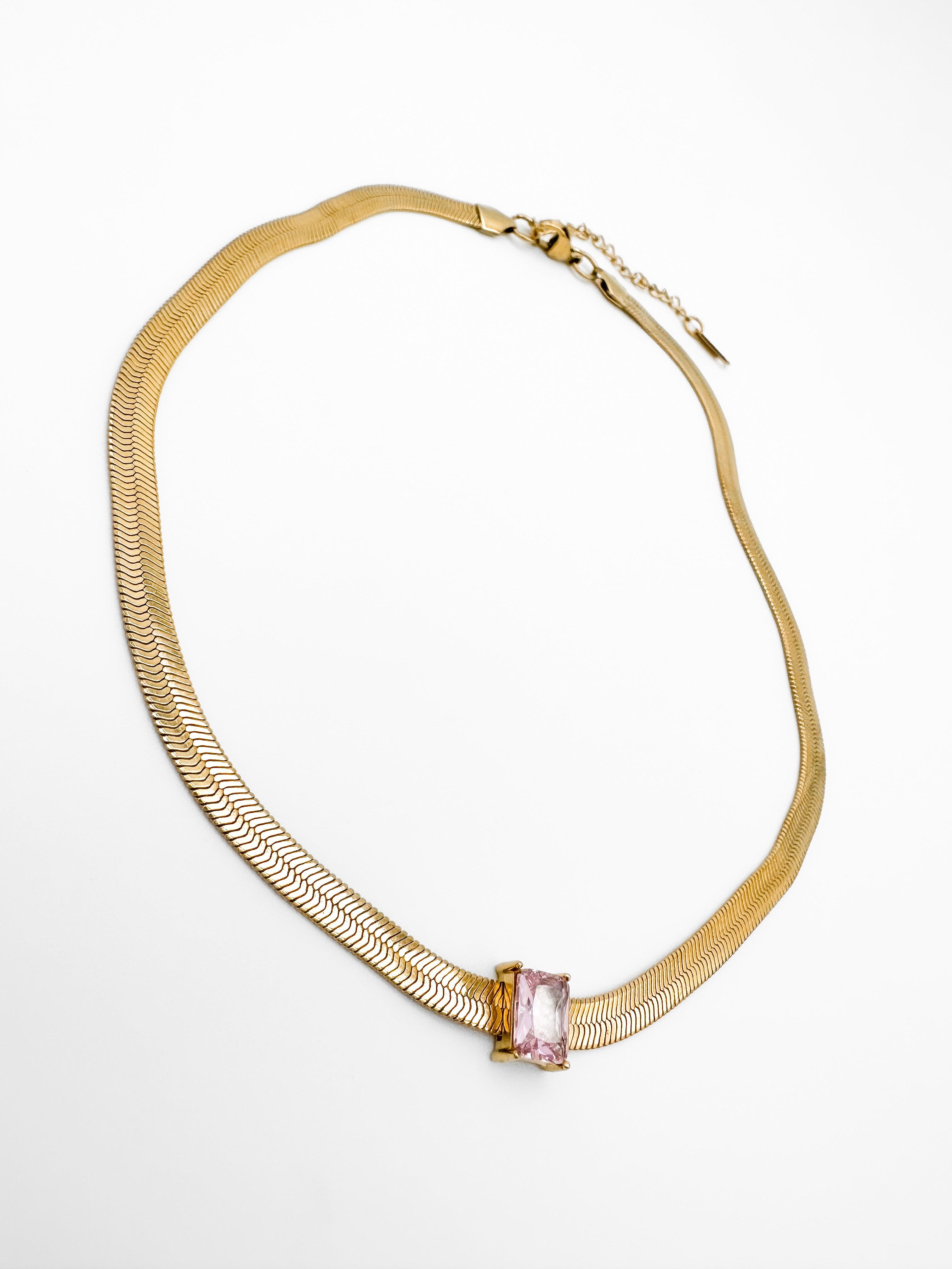 Collar Snake Cristal - Dorado