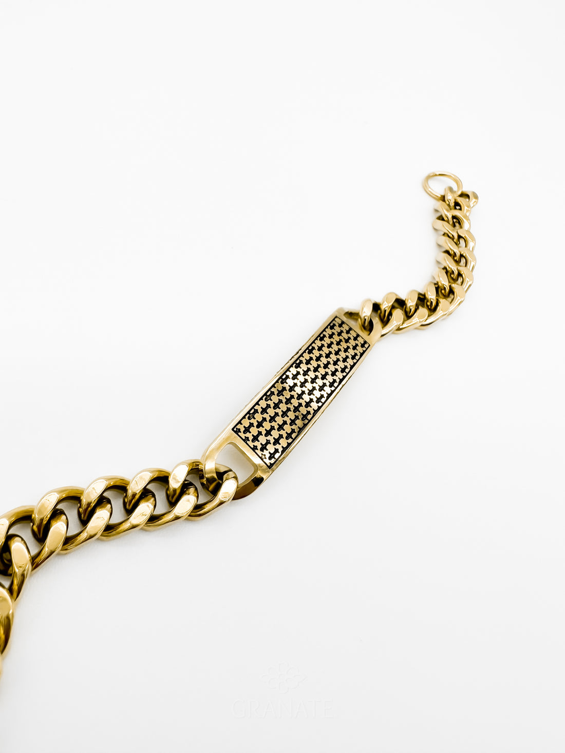 Brazalete Caballero Placa Dorado