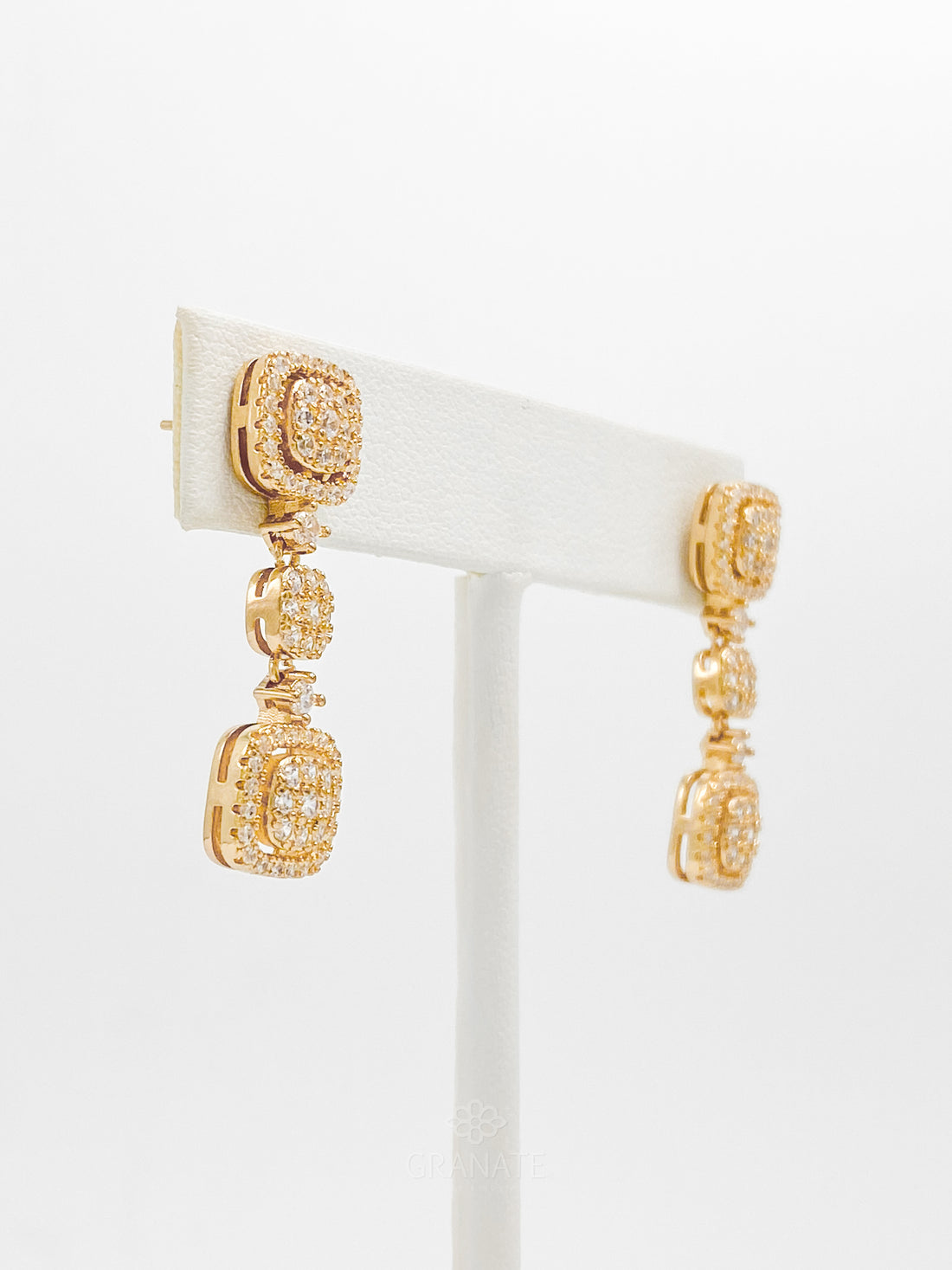 Aretes Cuadros Pavé