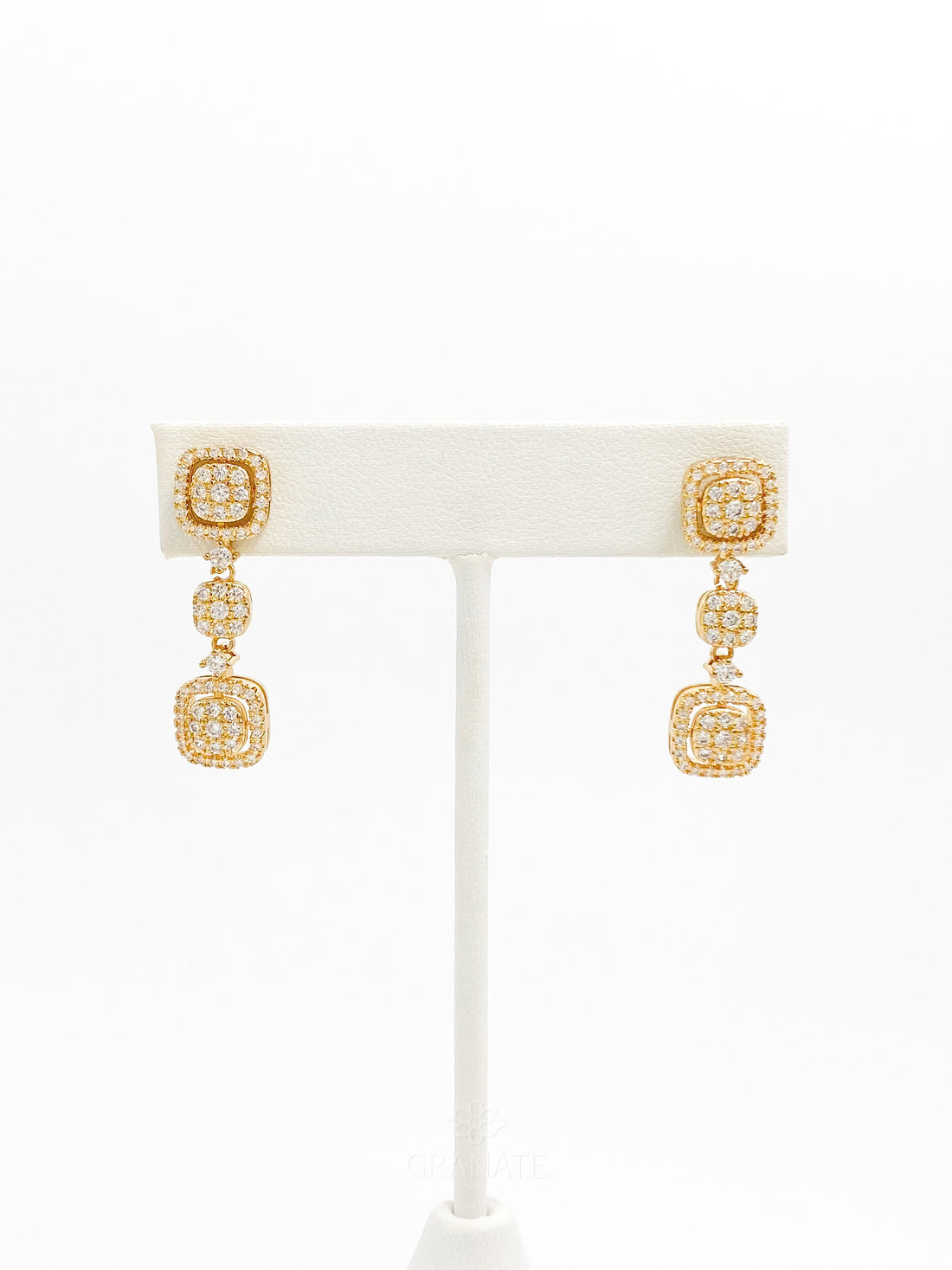 Aretes Cuadros Pavé