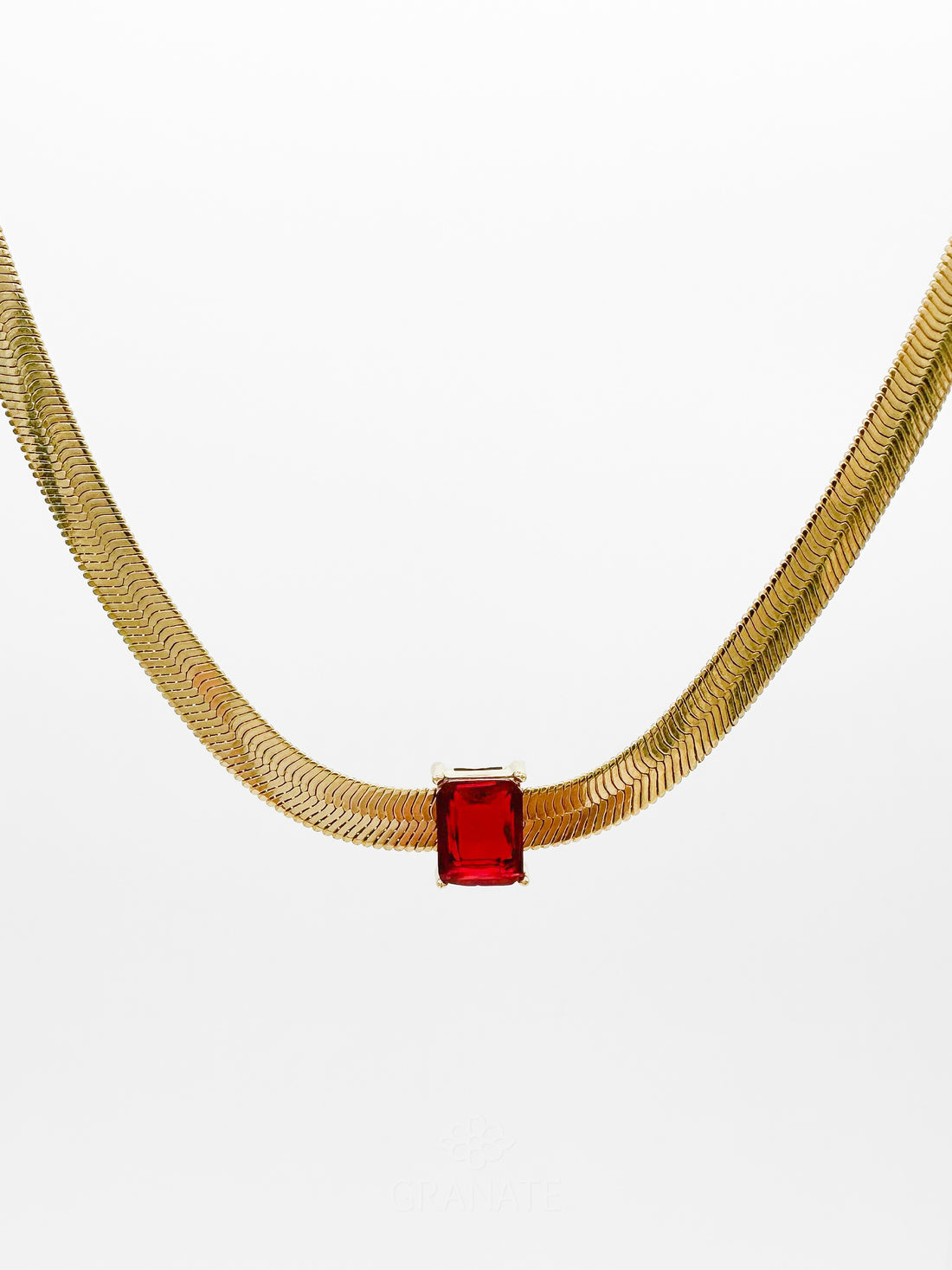 Collar Snake Cristal - Rojo