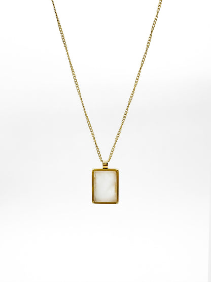 Collar Placa - Blanco