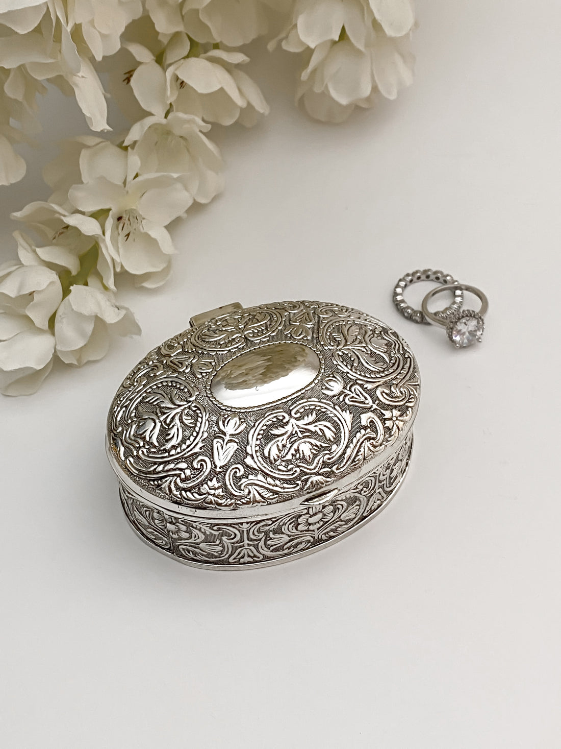 Cofre Oval Flores - Chico