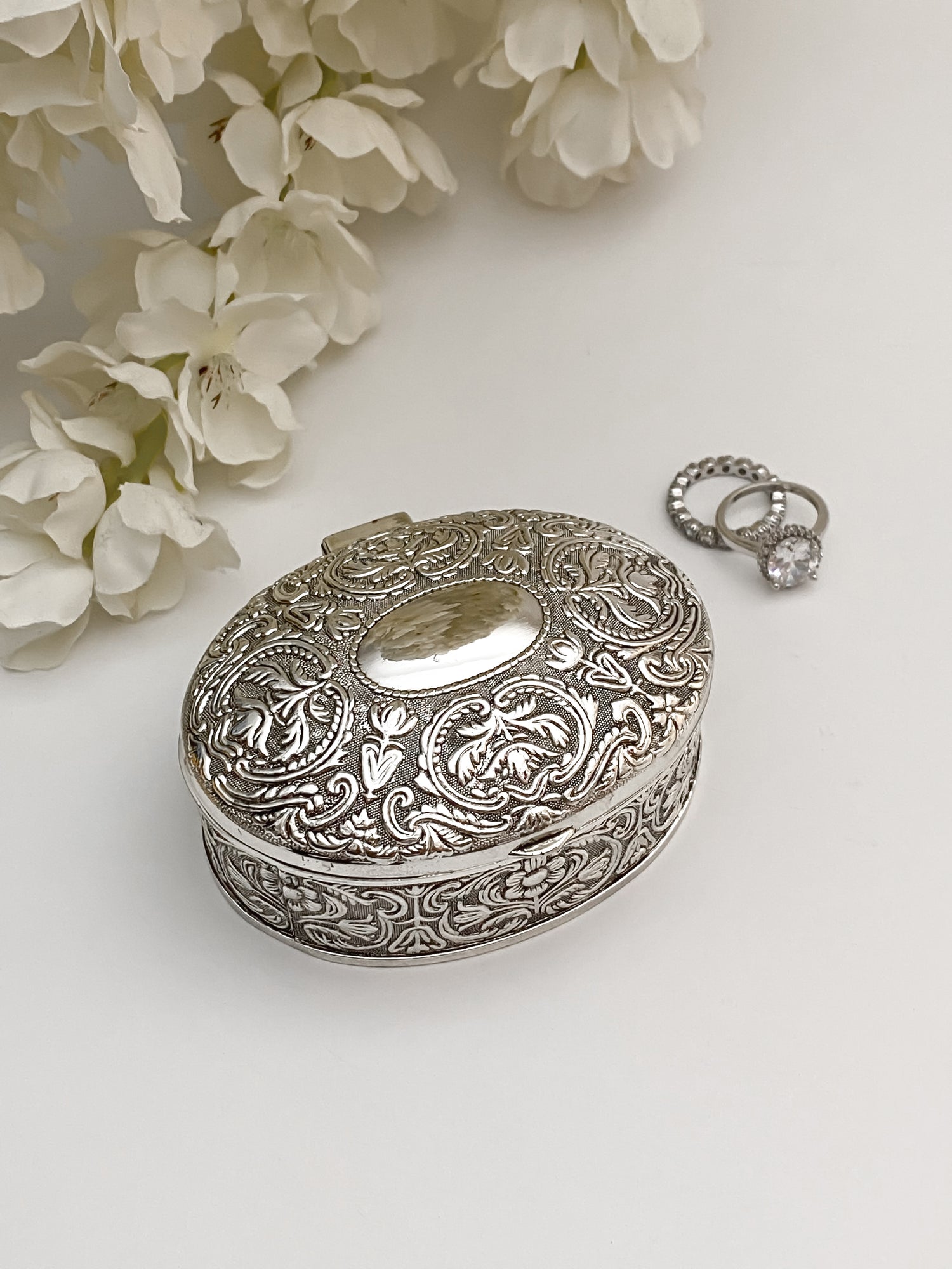 Cofre Oval Flores - Chico