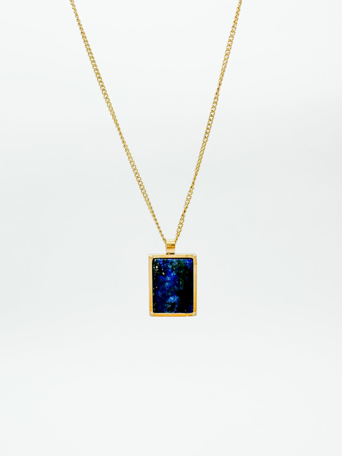 Collar Placa Piedra - Azul